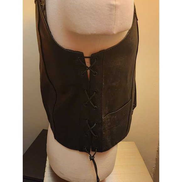 Unik Genuine Leather Motorcycle Vest BNWT Men's size Large - Picture 3 of 6